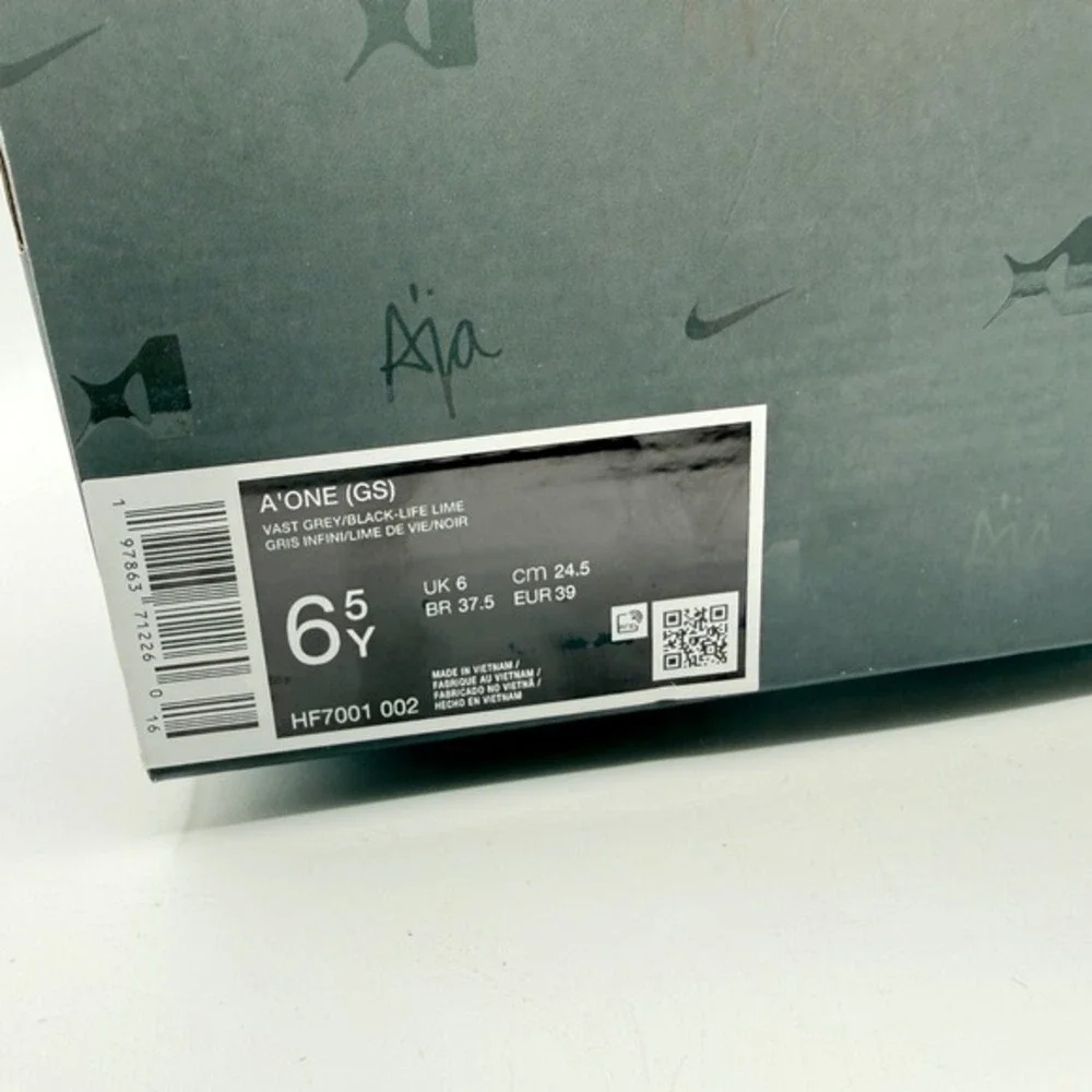 Nike‎ A'ja Wilson A'One Basketball Shoes GS Kids Size 6.5 Grey/Blue, New